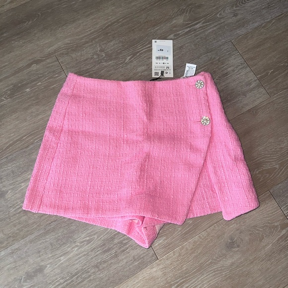 Zara Pink Tweeded Skort 
Size M - Picture 1 of 5